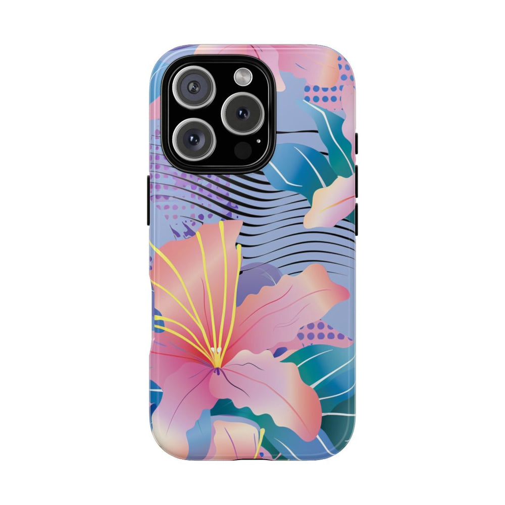Roze Bloemenpatroon met Abstracte Accenten