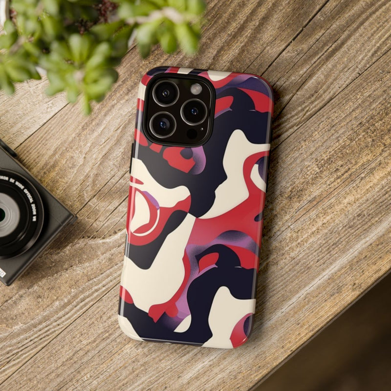 Abstract Rood-Zwart-Crème Patroon