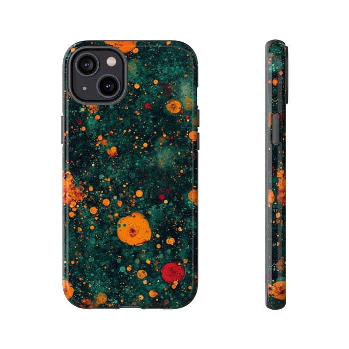 Abstracte Oranje en Teal Bellenpatroon