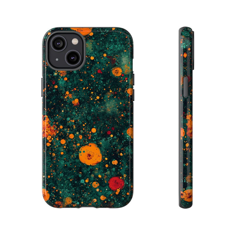 Abstracte Oranje en Teal Bellenpatroon