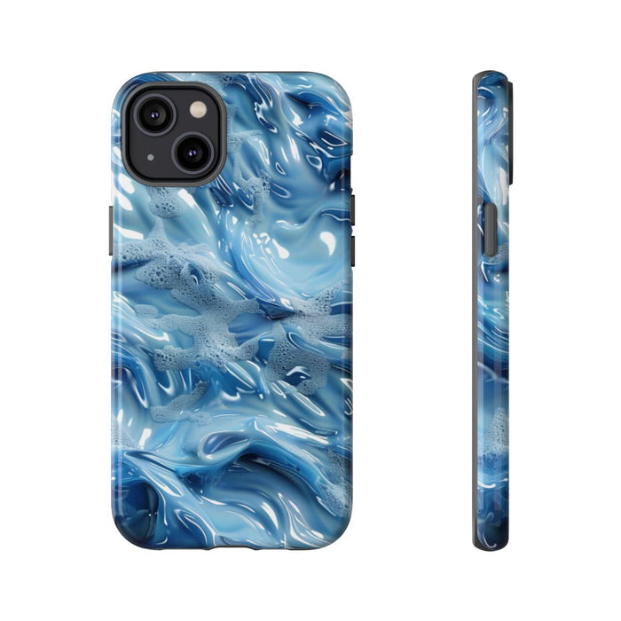 Blauw Abstract Golvend Patroon