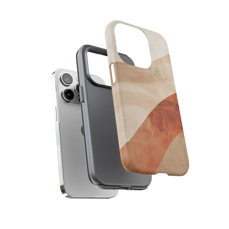 Abstracte Gebogen Terracotta- en Beigevormen