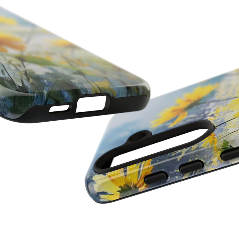 Gele Zonnebloemen in Pastelkleurig Landschap