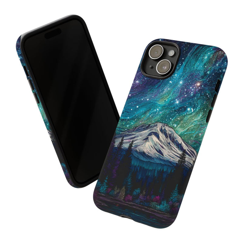 Psychedelische Nachtelijke Hemel boven Bergen