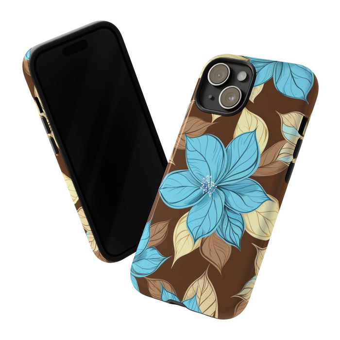 Turquoise en Beige Bloemenpatroon