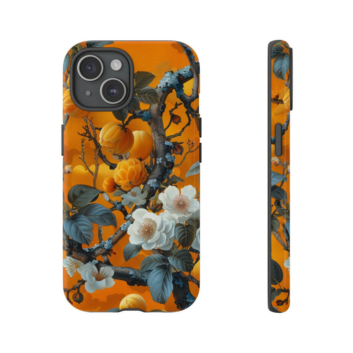 Vintage Botanisch Oranje Bloemenpatroon