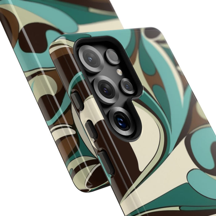 Abstracte Swirl in Teal en Bruin