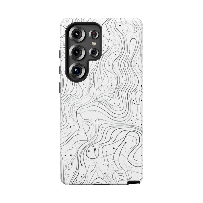 Abstract Zwart-Wit Golvend Lijnenpatroon