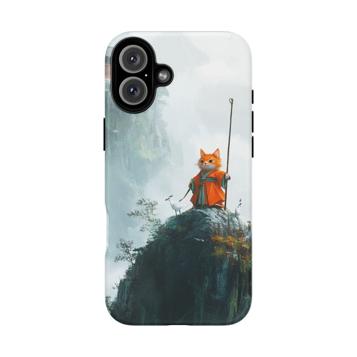 Oranje Kat in Geleerdengewaad op Bergtop
