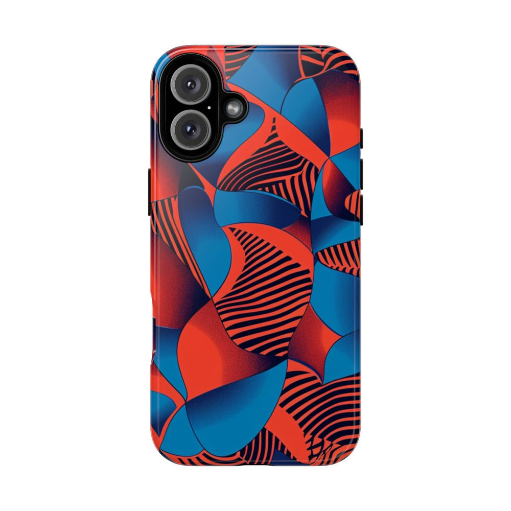 Levendig Rood-Blauw Abstract Patroon