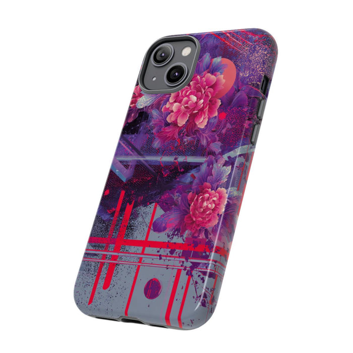 Abstracte Neonbloemen en Geometrie