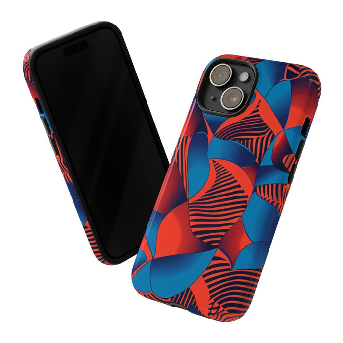 Levendig Rood-Blauw Abstract Patroon
