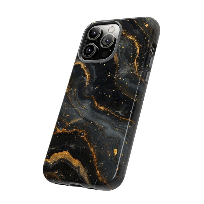 Zwart-Gouden Marmer Abstract Patroon