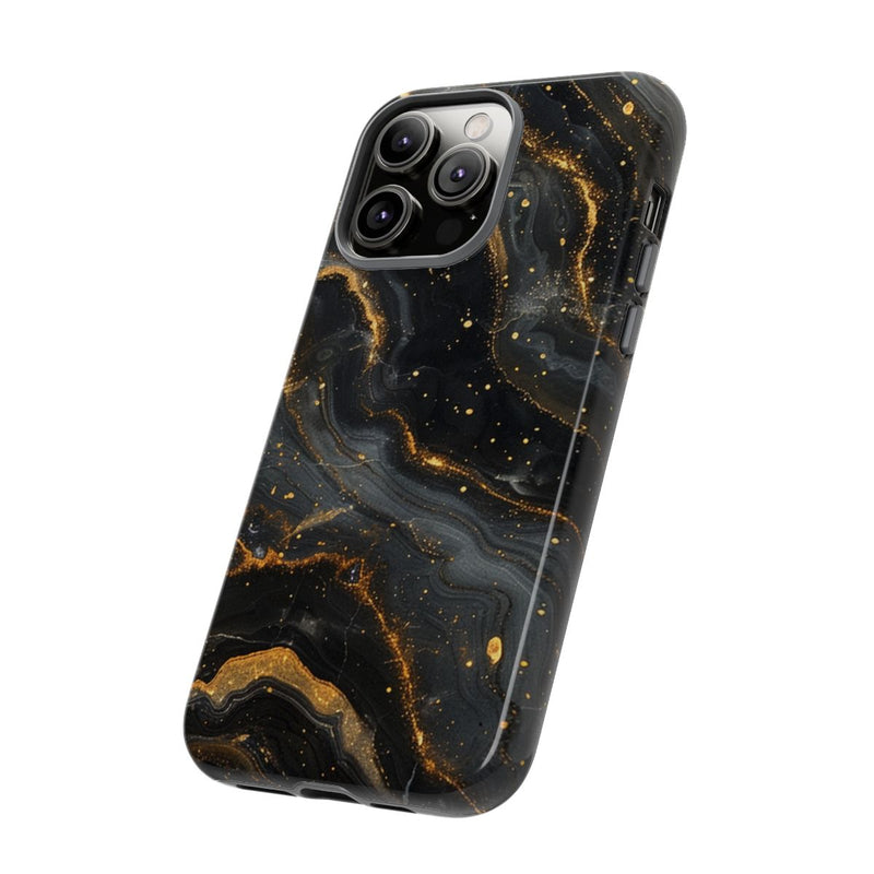 Zwart-Gouden Marmer Abstract Patroon