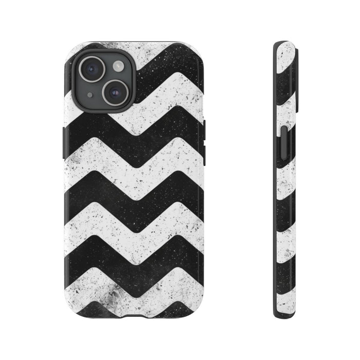 Zwart-Wit Zigzagpatroon met Vintage Effect