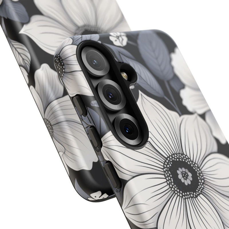 Zwart-Wit Bloemenpatroon