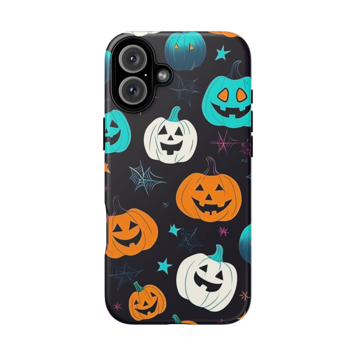 Vrolijk Gekleurde Halloween Pompoenen Patroon