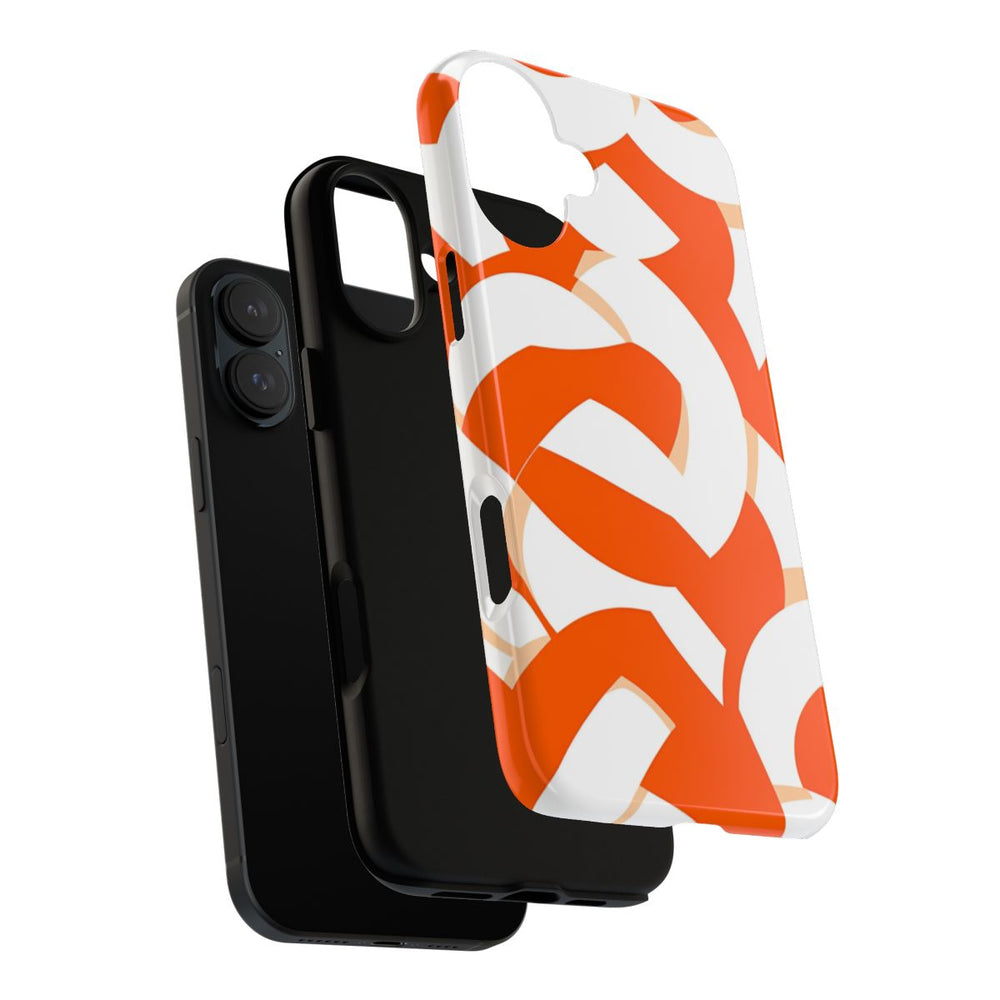 Oranje en Wit Geometrisch Patroon