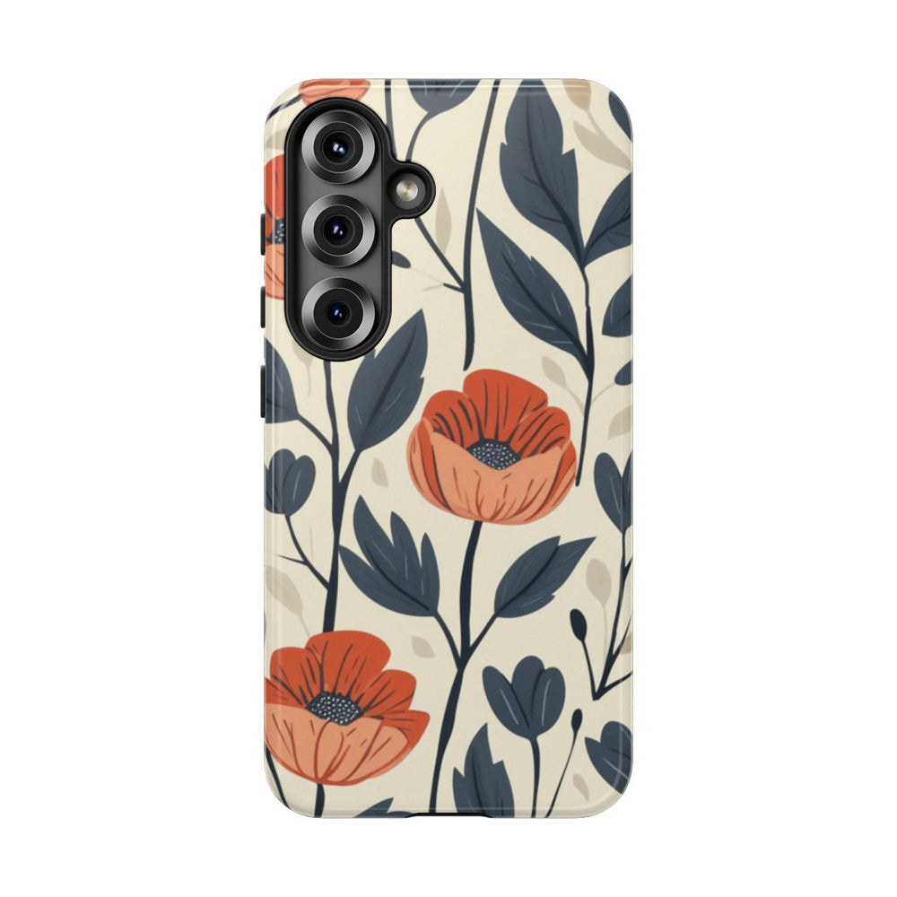 Oranje en Blauwe Bloemenpatroon