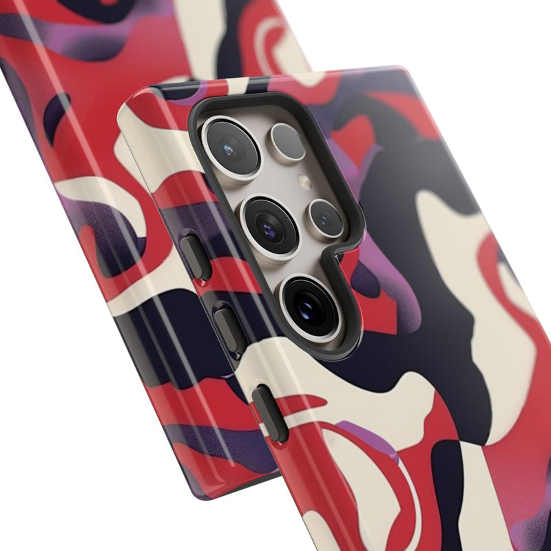Abstract Rood-Zwart-Crème Patroon