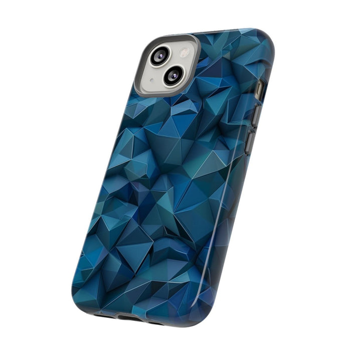 Diepblauw Geometrisch Polygonenpatroon