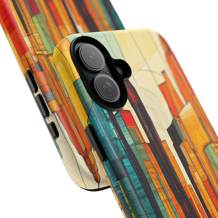Abstracte Stedelijke Skyline in Warme Kleuren