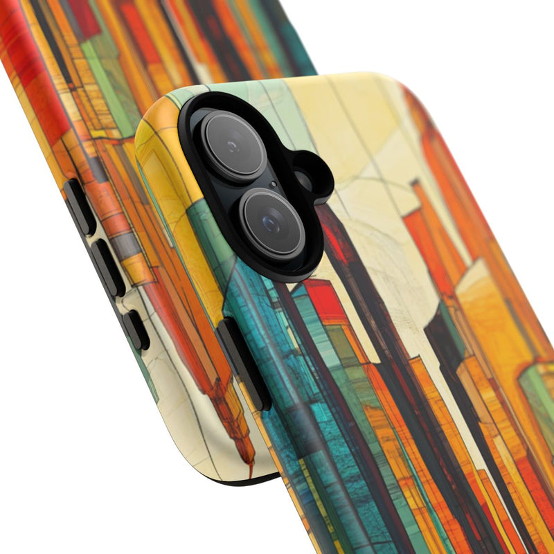 Abstracte Stedelijke Skyline in Warme Kleuren