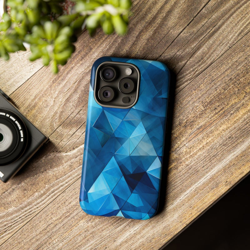 Blauw Geometrisch Driehoekenpatroon