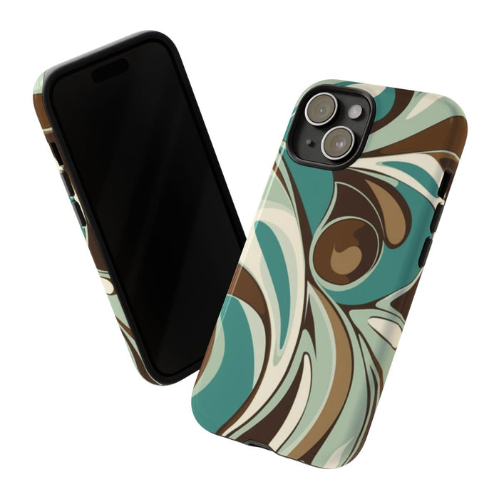 Abstracte Swirl in Teal en Bruin