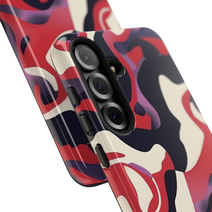 Abstract Rood-Zwart-Crème Patroon