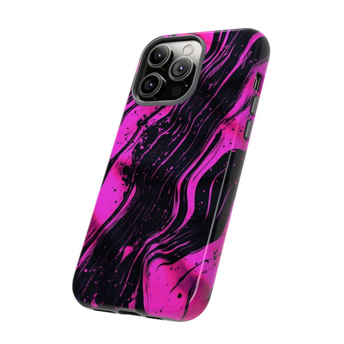 Neonroze en Zwart Abstract Patroon