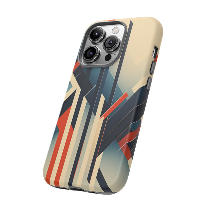 Geometrisch Abstracte Lijnen in Oranje en Blauw