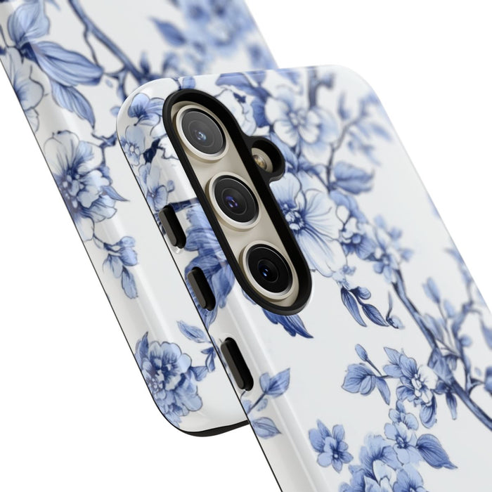 Blauw Vintage Bloemenpatroon