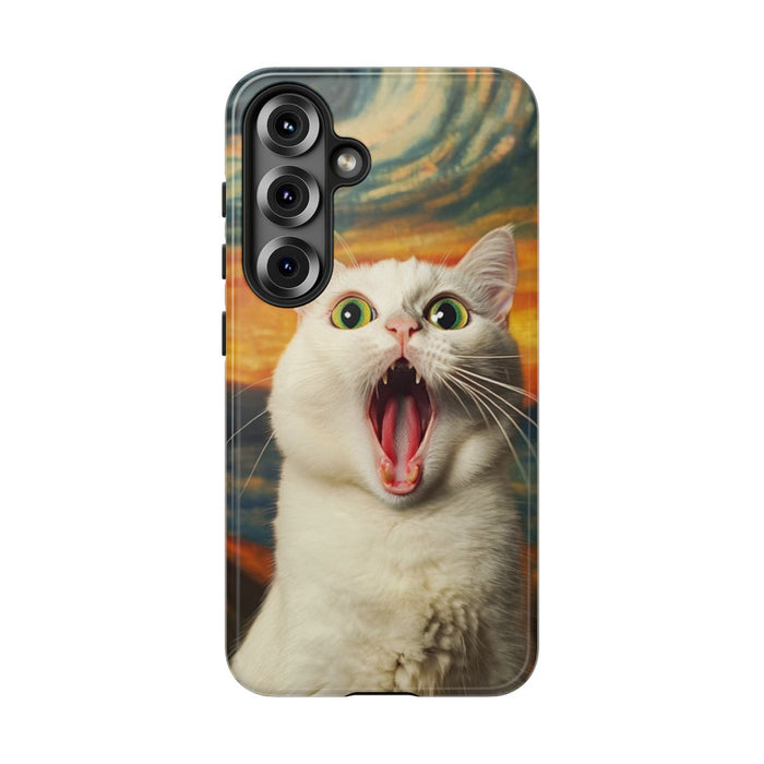 Verbaasde Witte Kat met Groene Ogen
