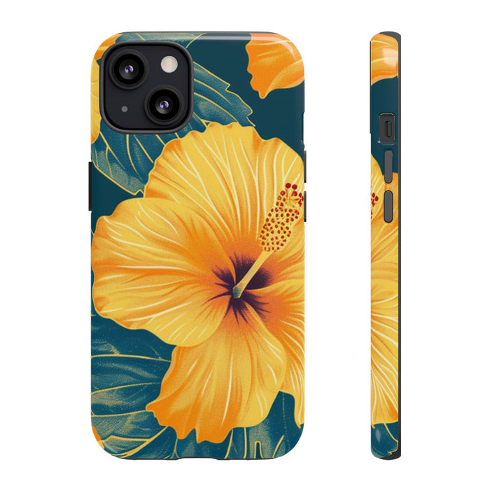 Gele Hibiscus Bloemenpatroon