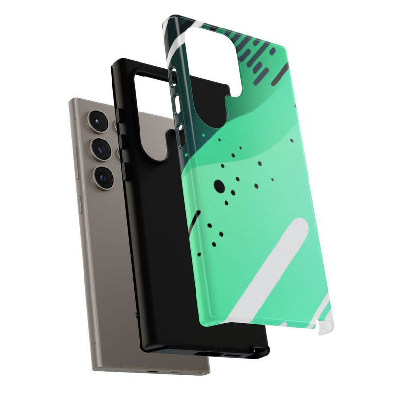 Geometrisch Groen-Zwart Abstract Patroon