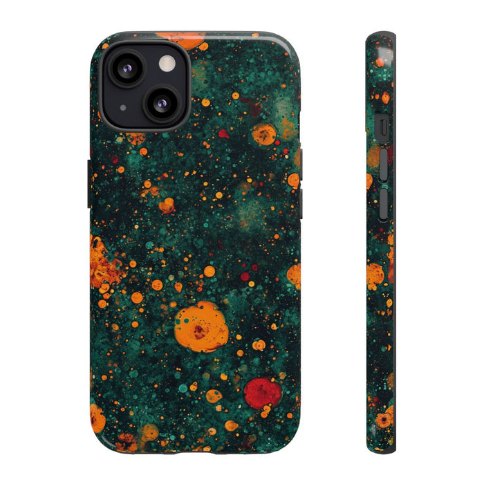 Abstracte Oranje en Teal Bellenpatroon