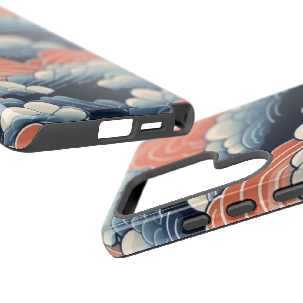 Gestileerd Wolkenpatroon in Blauw en Oranje