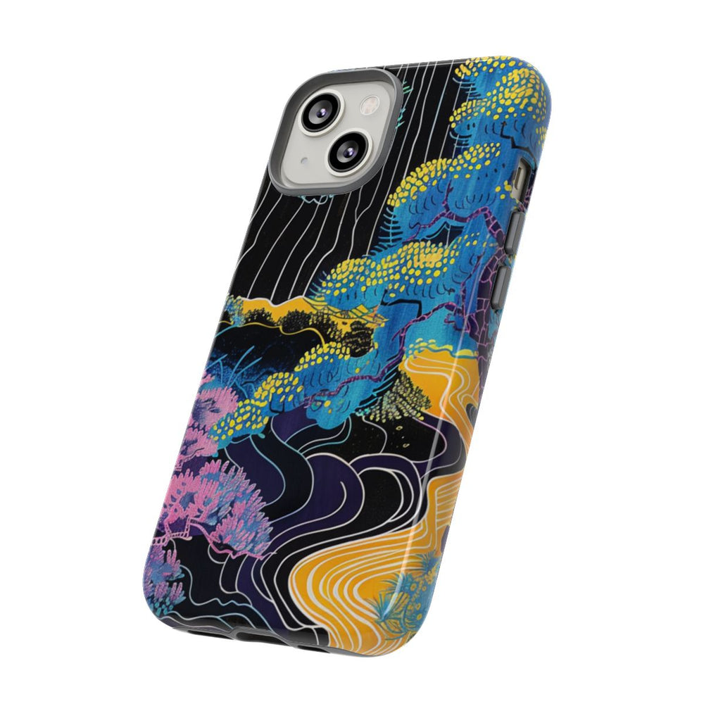 Kleurrijke Abstracte Bomen en Rivier