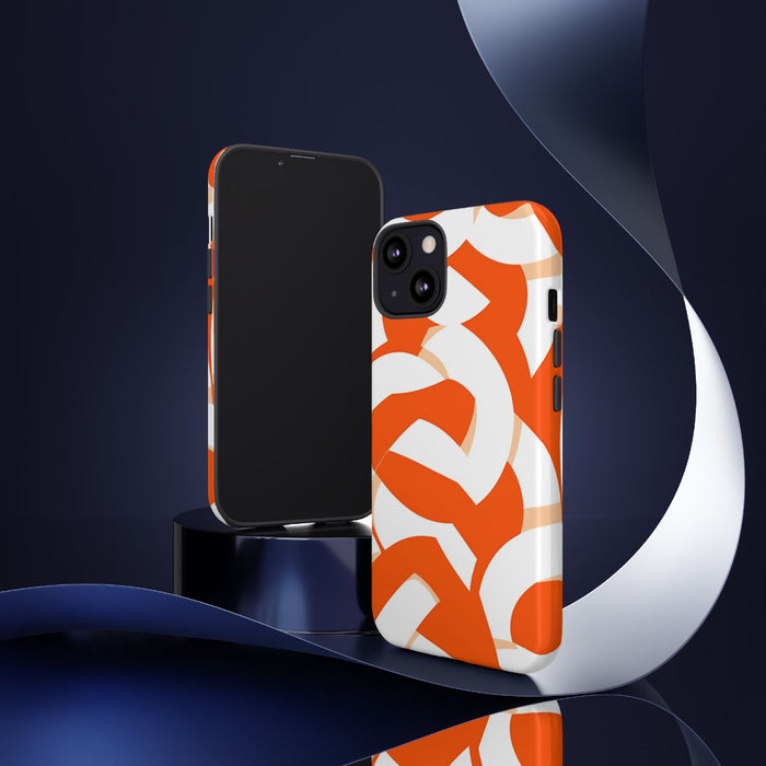 Oranje en Wit Geometrisch Patroon