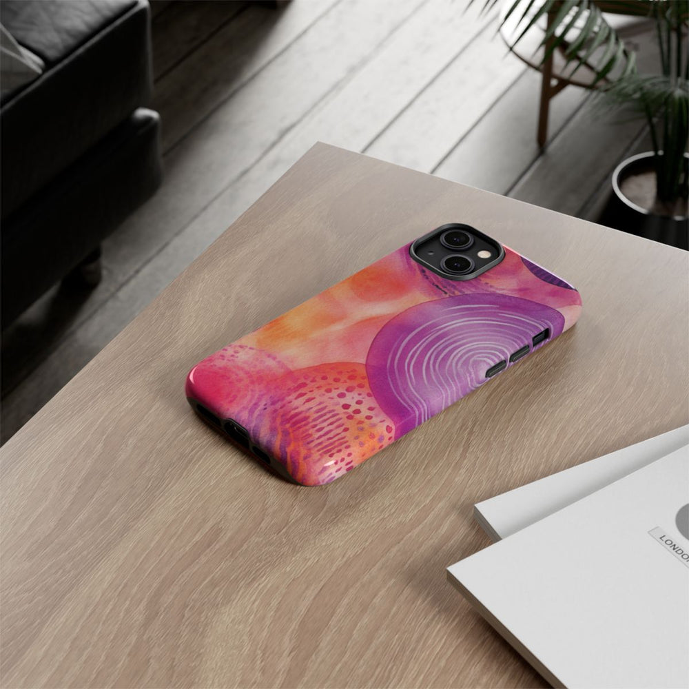 Abstracte Waterverf Cirkels in Warme Kleuren