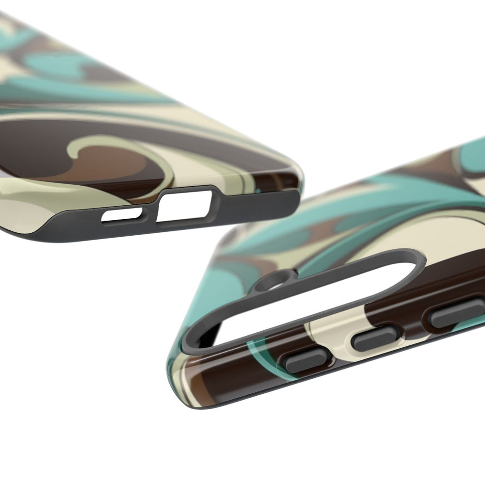 Abstracte Swirl in Teal en Bruin