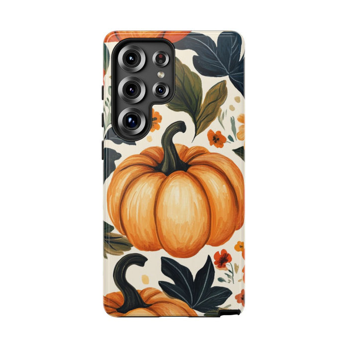 Herfst Pompoen en Bloemenpatroon