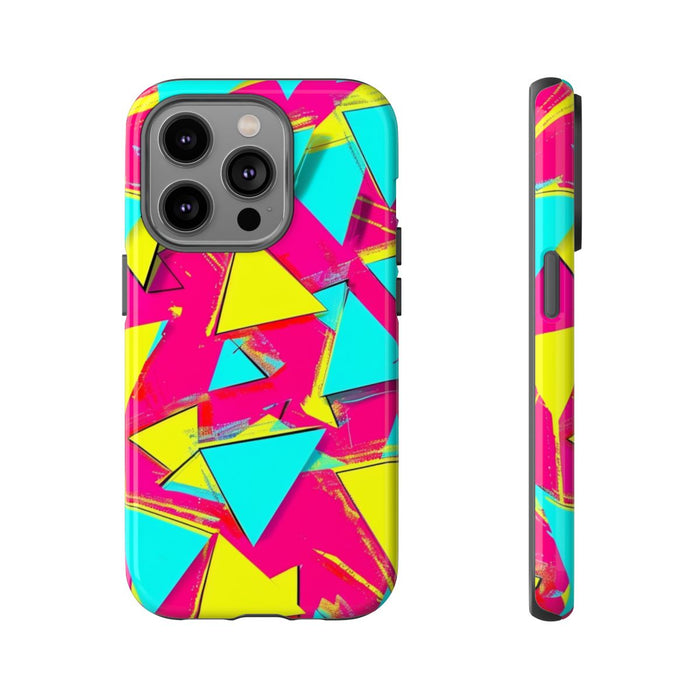 Neon Driehoeken Abstract Patroon