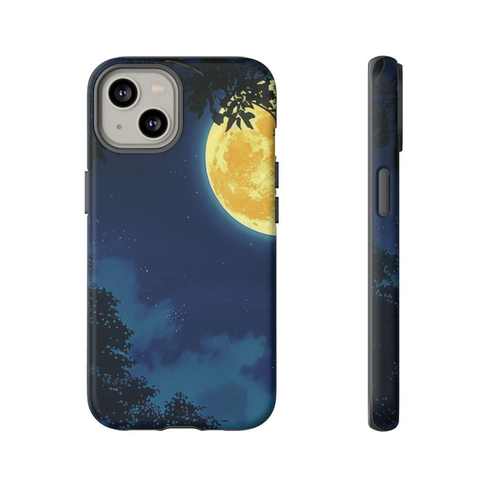 Gele Volle Maan in Nachtlandschap