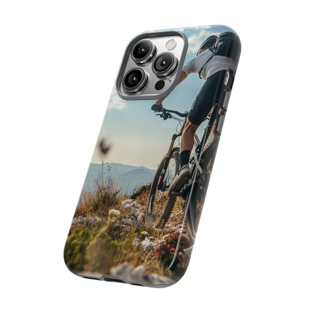 Mountainbiker op Rotsachtig Pad