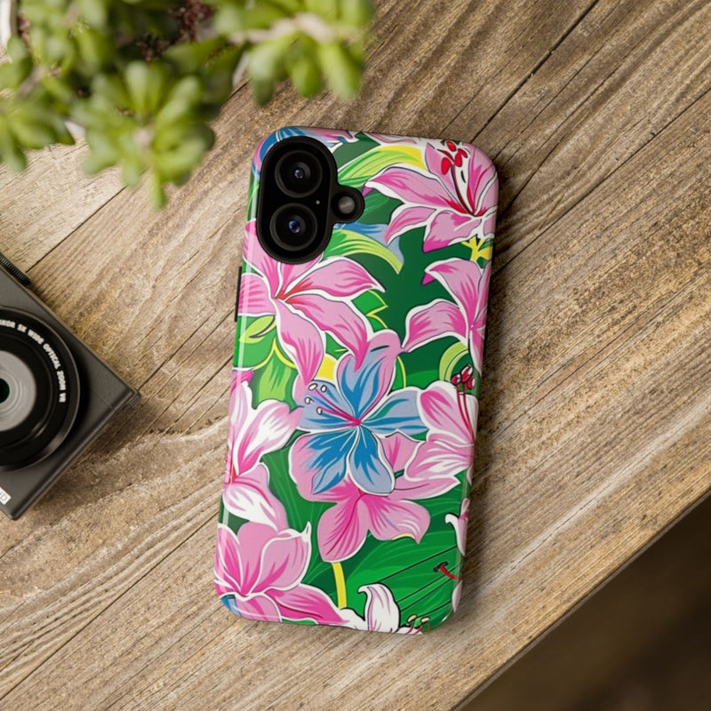 Roze en Blauwe Bloemenprint