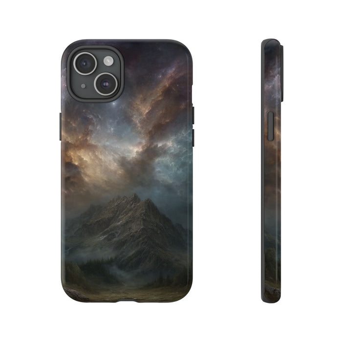 Majestueuze Bergtop Onder Indrukwekkende Nachtlucht