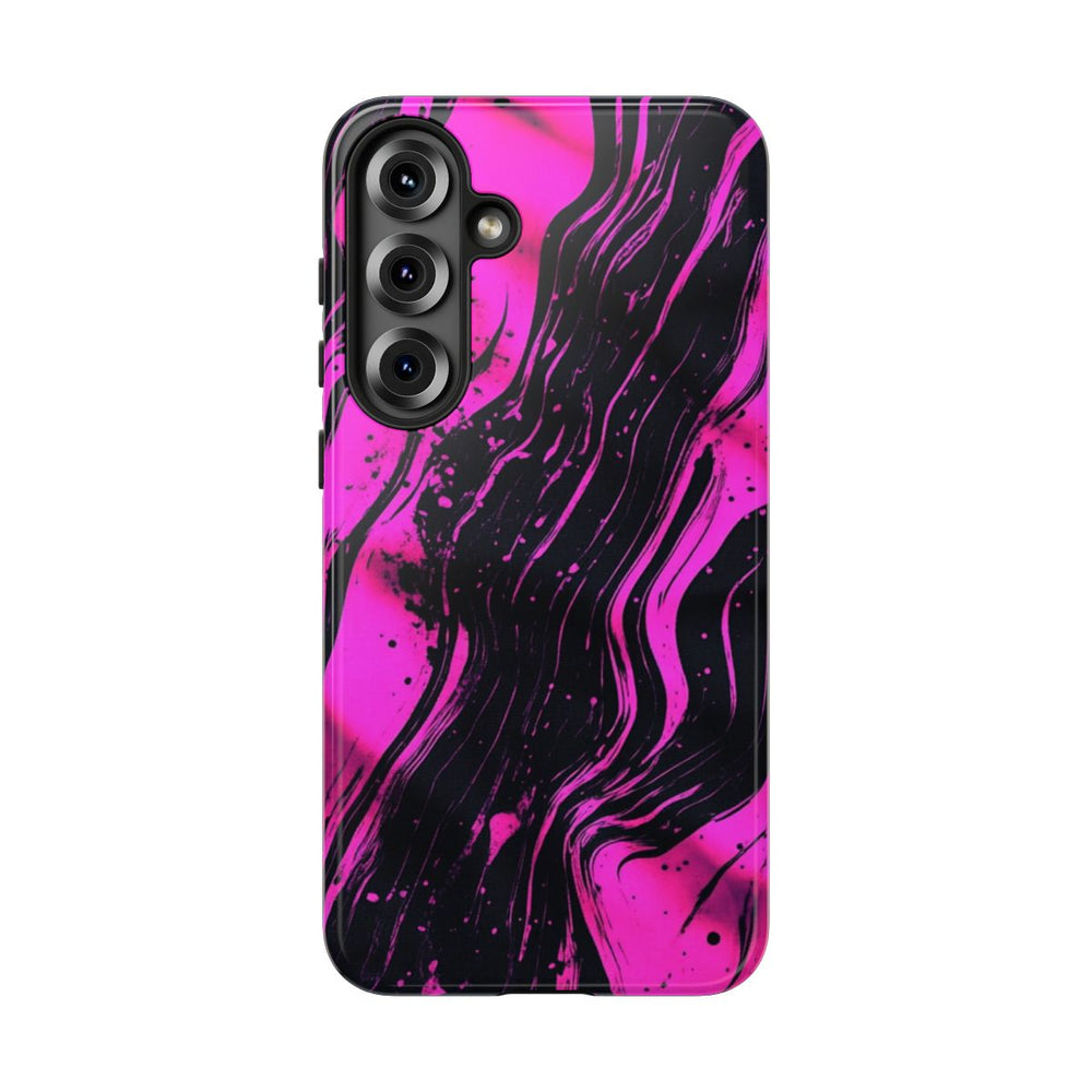 Neonroze en Zwart Abstract Patroon