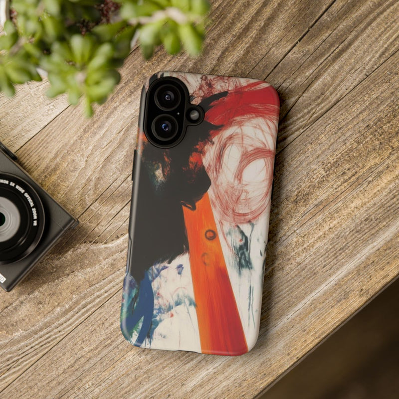 Abstracte Zwarte en Rode Penseelstreken